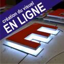 RETRO + ALU - Lettres PVC Relief Lumineuses à LEDS - "TYPE : F"